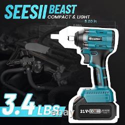 Electric 350Nm Impact Wrench 1/2inch Cordless Brushless Impact Gun for Car Home