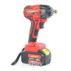 Electric Cordless Brushless Impact Wrench Gun 2X Lithium Battery 1/2'' Drive 21V