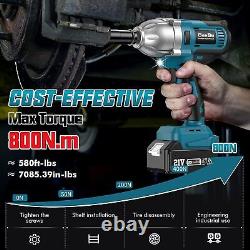 Electric Cordless Impact Wrench 580Ft-lbs(800N. M) 1/2inch Impact Gun kit deliver