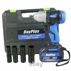 Electric Cordless Impact Wrench Drill Gun Driver Tool 1/2 Ratchet Drive Sockets