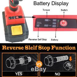 Electric Impact Power Brushless Wrench Ratchet Driver Gun Fast Charger 1XBattery