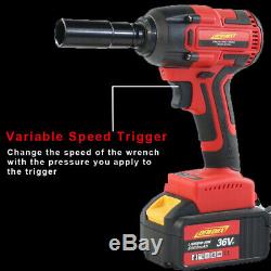 Electric Impact Power Brushless Wrench Ratchet Driver Gun Fast Charger 1XBattery
