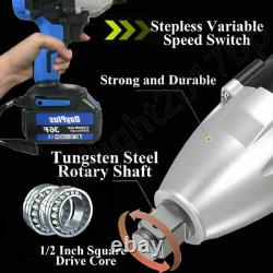 Electric Impact Wrench Cordless 1/2 Driver Ratchet Rattle Nut Gun 18V 420Nm A+