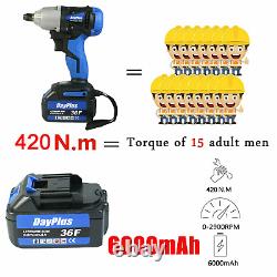 Electric Impact Wrench Cordless 1/2 Driver Ratchet Rattle Nut Gun 18V 420Nm A+