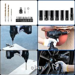 Elikliv Cordless Impact Wrench 1/2 Impact Gun MaxTorque 420Ftlb/600Nm 21V 4.0Ah