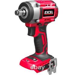 Excel 18V Twin Pack Impact Wrench & Grease Gun with 2 x 5.0Ah Battery Charger
