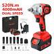 Impact Wrench 520nm Electric Cordless 1/2 Gun Driver Lithium-ion Nut 2 Battery