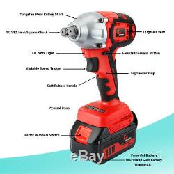 Impact Wrench 520Nm Electric Cordless 1/2 Gun Driver Lithium-Ion Nut 2 Battery