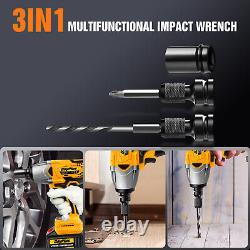 Impact Wrench Electric Cordless 1/2 Inch Driver Tool +Battery for Car Tyre Wheel