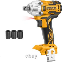 Ingco 20V Lithium-Ion Brushless Impact Wrench (Body Only) Cordless Impact Gun w