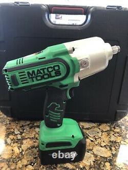 Matco 20v 1/2 20 Volt Impact Wrench Gun Green Rechargeable Battery Pack