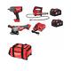 Milwaukee 18v 3 Piece Kit M18gg Grease Gun, Angle Grinder, 1/2 Impact Wrench