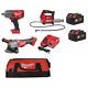 Milwaukee 18v 3 Piece Kit M18gg Grease Gun, Angle Grinder, 1/2 Impact Wrench