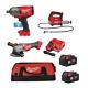 Milwaukee 3 Piece Kit 3/4 Impact Wrench, Grease Gun & Angle Grinder 2 Batteries
