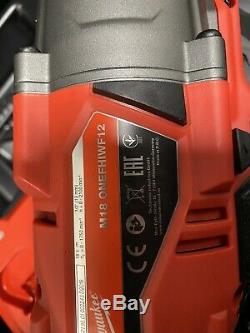Milwaukee Fuel M18 1/2 Impact Gun Wrench 2x 5.0ah Batteries Plus Charger, Case