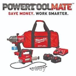 Milwaukee M18ONEPP2Q-502B 18v Fuel Twin Kit 3/4 Impact Wrench and Grease Gun