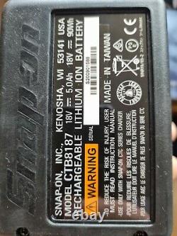NEW Snap On 18 V MonsterLithium Cordless Gun Metal Impact Wrench Kit CTU9075