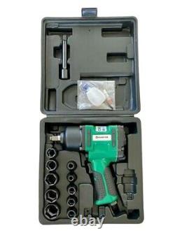 New 1/2 Air Impact Wrench Gun Set 15PC 7000 RPM Heavy Duty Huaqi UK Seller
