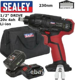 SEALEY Tools 1/2 dr Impact Wrench Gun 20v 230nm 2 Batteries & Bag, Cp20viwkit