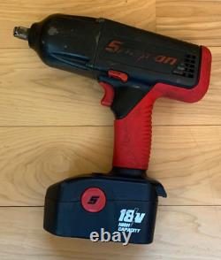 SNAP On Tools 1/2 Cordless Impact Wrench 18V Gun Battery Lot Set Electric NiCad