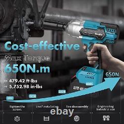 SeeSii Electric Cordless Impact Wrench Drill 1/2 21V Car High Torque Wrench Gun