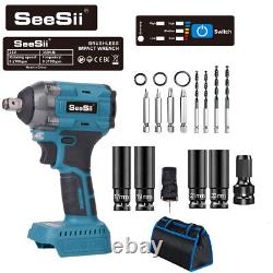 Seesii Cordless Impact Wrench 260 Ft-lbs 1/2 Impact Gun with 2 x 4.0 Batteries