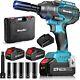 Seesii Electric Impact Wrench Torque, 1/2 Brushless Impact Gun With24.0ah Battery