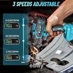 Seesii Electric Impact Wrench Torque, 1/2 Brushless Impact Gun With24.0AH Battery