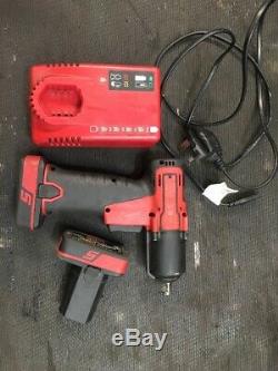 Snap On 14.4v 3/8 Impact Wrench Gun With Charger And Spare Battery CTEU761A
