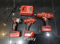 Snap On 18v 1/2 Inch + 3/8 + Torch Monster Lithium Impact Gun Wrench Red Tools