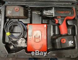 Snap-On 1/2 18V Cordless Impact Wrench Gun, 2x 3.5Ah NIMH batteries and case