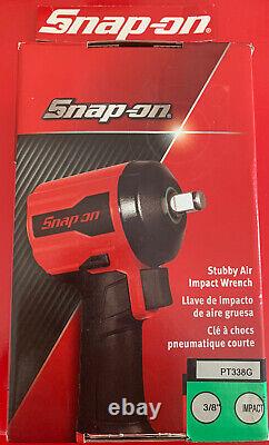 Snap On 3/8 Drive Red Stubby Air Impact Wrench PT338 PT338G Brand New Air Gun