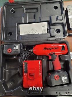 Snap-On CT6850 18V 1/2 Cordless Impact gun w 2 Batteries case & Charger NICE