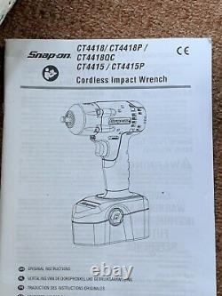 Snap On Tools CT4418 3/8 Inch Drive 18v Impact Gun Wrench Cordless Ni-Cad BN 1/8