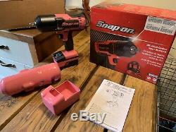 Snap on 18V 1/2 Drive Pink RARE! Lithium Cordless Impact Gun / Wrench Kit