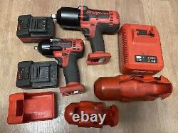 Snap on 18v 1/2 and 3/8 impact gun with 2 batteries and charger