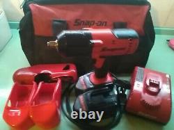 Snap on 1/2 Drive 18v Impact Gun 2 Batteries Charger Holdall Bench Inspected