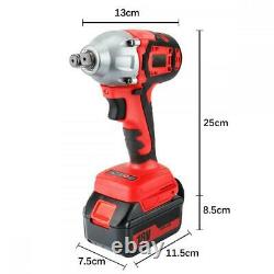 1/2 520nm Heavy Duty Cordless Impact Wrench Driver Rattle Nut Gun With2 Batterie