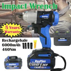 36v 420nm Electric Impact Wrench 1/2 Drive 4 Sockets Cordless Ratchet Gun &case