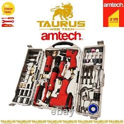 77x Amtech Air Tool Kit Hammer Impact Gun Grinder Clé Bricolage Power Socket Bit Uk