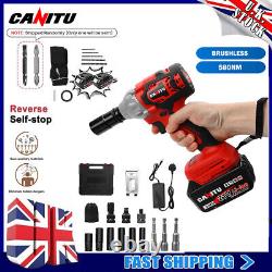 Canitu 21v 580nm Clé D'impact Sans Fil 1/2 Drive Ratchet Gun Avec Batteries 3.0a