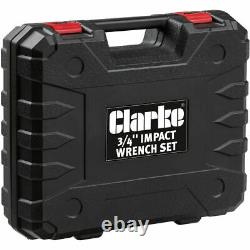 Clarke 3/4 Drive 710nm Impact Wrench Gun (230v) Avec 24-36mm Sockets & Case
