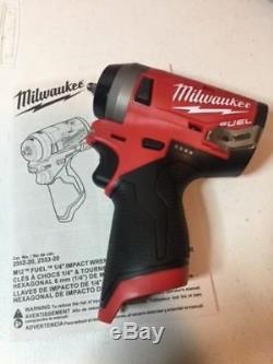 Milwaukee 2552-20 M12v Fuel Stubby Sans Fil 1/4 Sq Court Impact Gun Clé 2018
