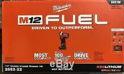 Milwaukee 2552-22 M12 Fuel Stubby Sans Fil 1/4 Gun Kit D'entraînement D'impact Clé