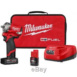 Milwaukee 2554-22 M12 Fuel Kit Clé Pour Pistolet À Chocs À Entraînement 3/8 Sans Cordon