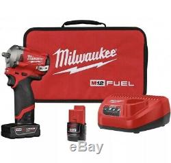 Milwaukee 2554-22 M12 Fuel Stubby Sans Fil 3/8 Gun Kit D'entraînement D'impact Clé