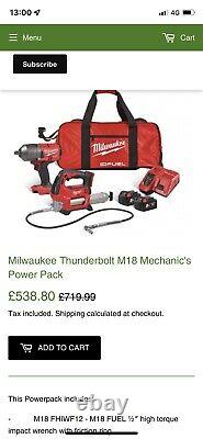 Milwaukee Thunderbolts M18 Fuel Impact Wrench&graase Gun Kit