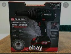 Parkside 20v 4ah Mechanics 1/2400nm Pistolet D'impact Kit Socket Set 3 Ans De Garantie