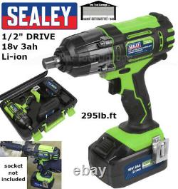 Sealey Tools 18v 3ah Li-ion 1/2 Drive Batterie Clé D'impact Kit, Cp400lihv