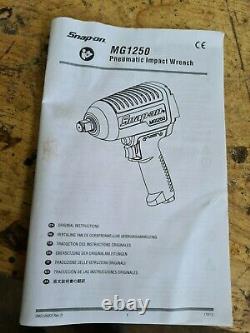 Snap On 3/4 Inch Drive Gun Metal Air Impact Clé Mg1250 Bnib